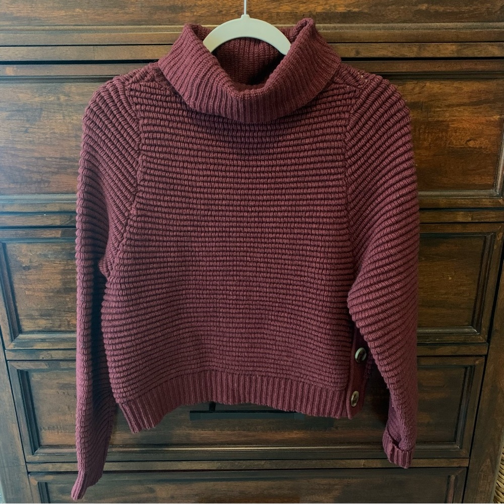 Madewell Maroon Turtleneck Sweater